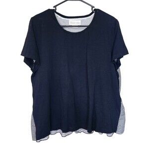 Broom Street x Kate Spade Black and White Peplum Back Top Size XL